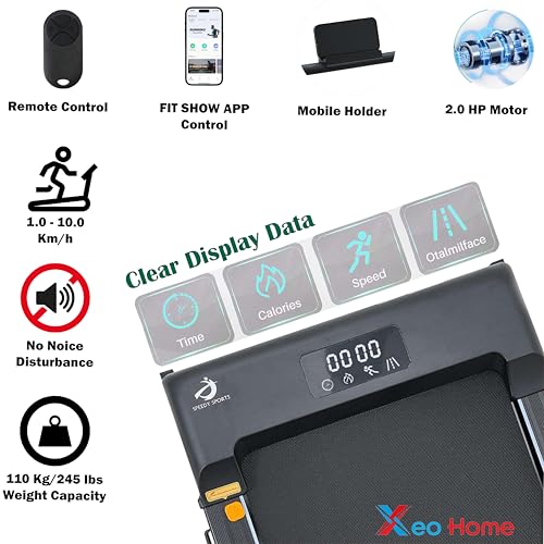 XEO HOME Walking Pad Treadmill Foldable Gym Exercise