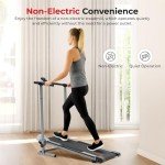 Sunny Health Fitness Foldable Manual Treadmill Compact Cardio