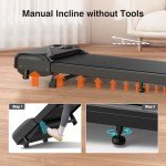 THERUN 4° Manual Incline Portable Walking Treadmill