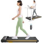 UREVO Compact Under Desk Treadmill with Double Shock Absorption
