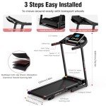 Bluetooth Folding Treadmill with Heart-rate Sensor, Multi-functional Display