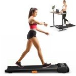 COSTWAY 2-in-1 Under Desk Treadmill with Remote Control