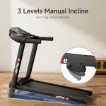 Bluetooth Folding Treadmill with Heart-rate Sensor, Multi-functional Display
