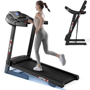 Bluetooth Folding Treadmill with Heart-rate Sensor, Multi-functional Display