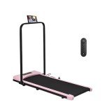 Foldable Under Desk Treadmill with Bluetooth Speaker (Pink)