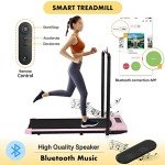Foldable Under Desk Treadmill with Bluetooth Speaker (Pink)