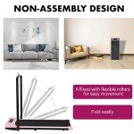 Foldable Under Desk Treadmill with Bluetooth Speaker (Pink)