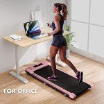 Foldable Under Desk Treadmill with Bluetooth Speaker (Pink)