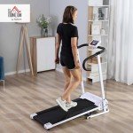 Homcom 1 25Hp Motorized Electric Treadmill 10Km H Foldable White