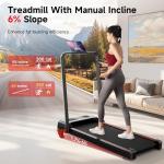 Portable Folding Treadmill with Incline and Handle Bar