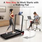 Portable Folding Treadmill with Incline and Handle Bar
