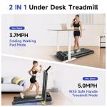 YPOO Foldable Treadmill with Handle Bar and Incline