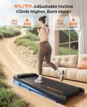 homeTro Compact Walking Pad Treadmill with Incline