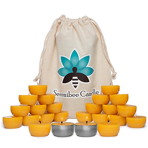 Eco-Friendly Beeswax Tea Light Candles Set (24)
