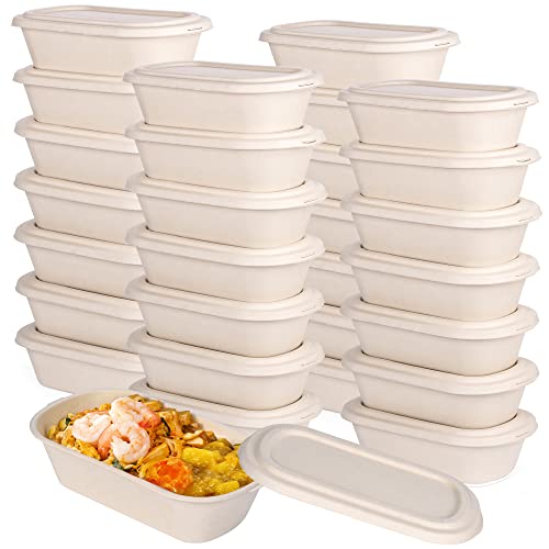 Eco-Friendly Bamboo Meal Prep Containers - 50 Pack