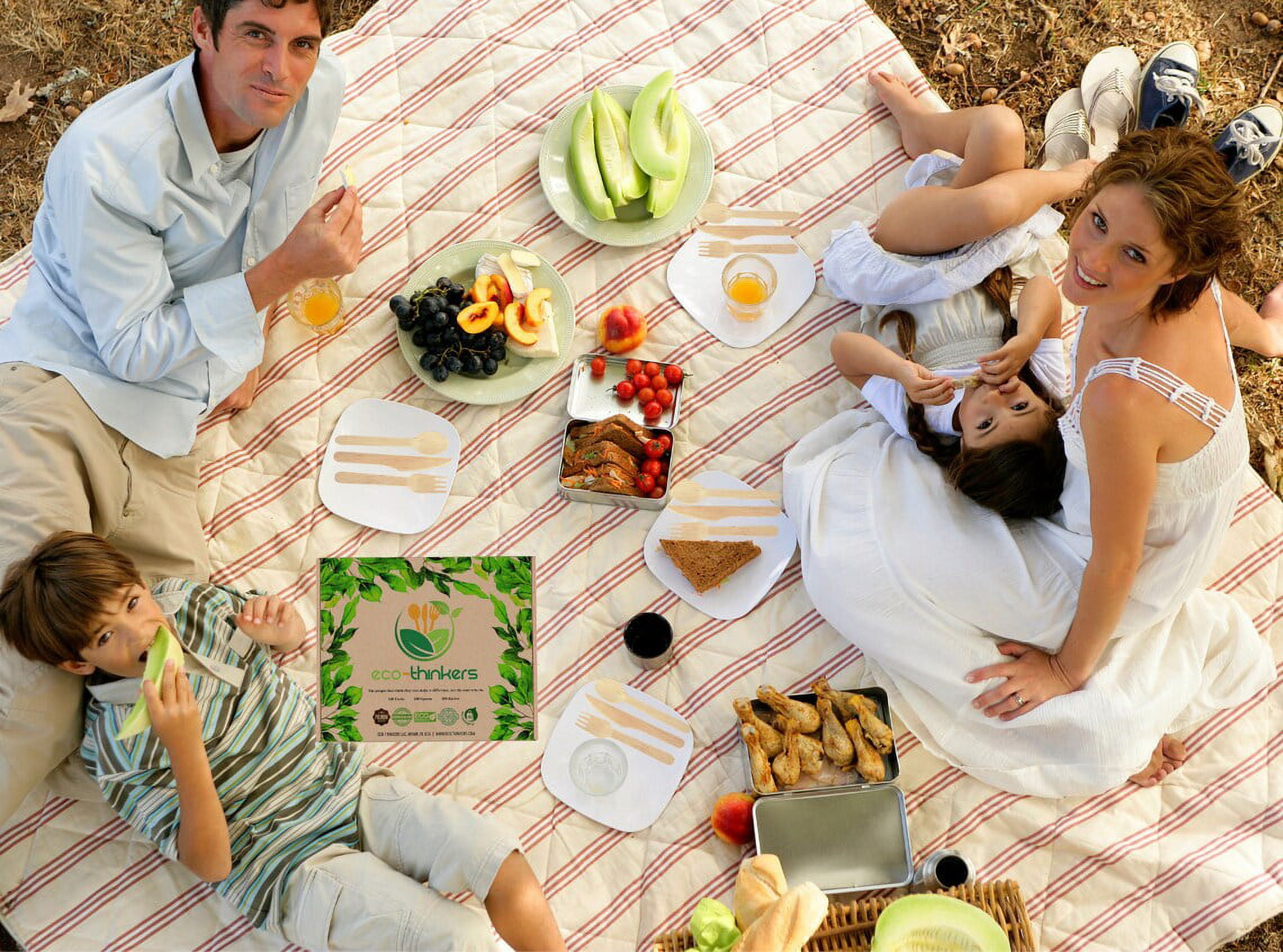 Eco-Friendly Wooden Cutlery Set - 200 Pieces
