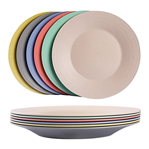 Eco-Friendly Wheat Straw Plates - 6pc Set, Non-Toxic
