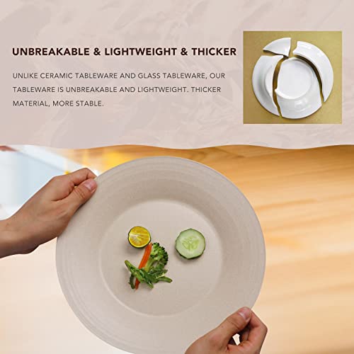 Eco-Friendly Wheat Straw Plates - 6pc Set, Non-Toxic
