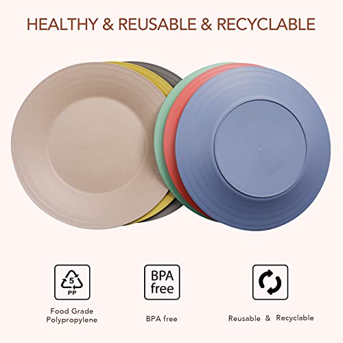 Eco-Friendly Wheat Straw Plates - 6pc Set, Non-Toxic