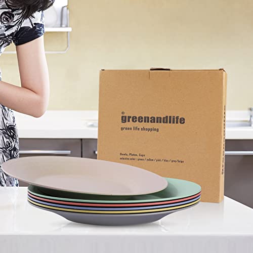 Eco-Friendly Wheat Straw Plates - 6pc Set, Non-Toxic
