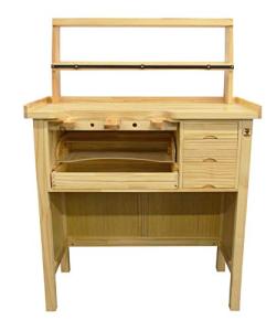Deluxe Wooden Jewelers Bench with Tool Rack
