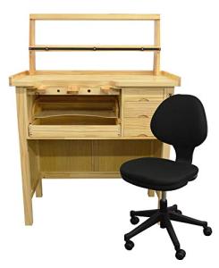 Deluxe Wooden Jewelers Bench and Chair Set