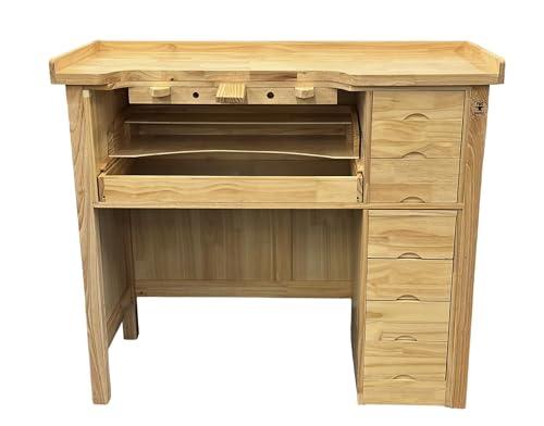 Deluxe Wooden Jewelry Workbench with Storage Drawers