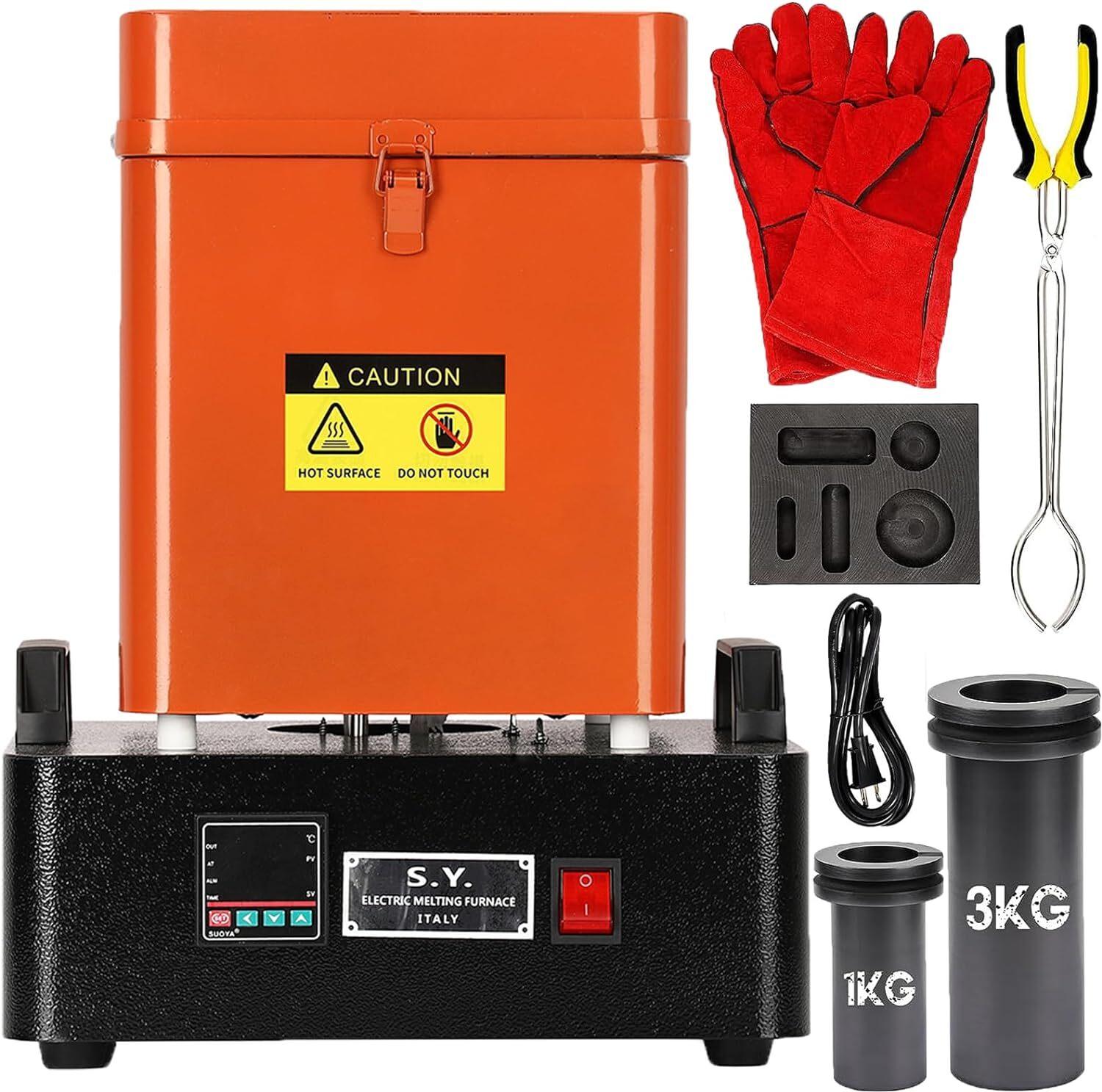Gold Melting Furnace Kit - 1+3KG Electric 2100°F