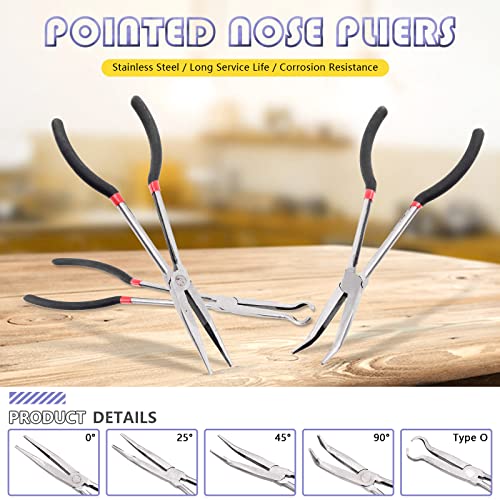 Swpeet 5Pcs Long Reach Goldsmithing Pliers Set