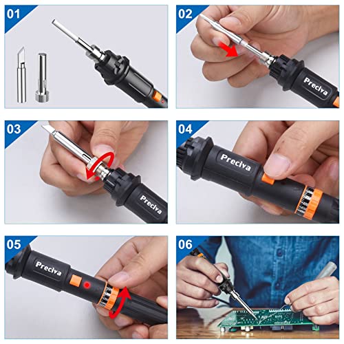 135W Adjustable Ceramic Soldering Iron Kit - 5pcs Tips
