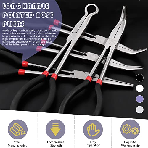 Swpeet 5Pcs Long Reach Goldsmithing Pliers Set