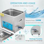 10L Digital Ultrasonic Jewelry & Watch Cleaner