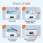 48kHz Ultrasonic Jewelry Cleaner - 24oz Capacity