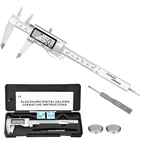 Digital Calipers: Stainless Steel 6 Inch Vernier