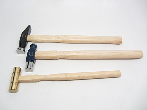 Set of 3 Goldsmithing Hammers for Chasing and Repousse