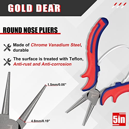 5" Mini Round Nose Pliers: Goldsmithing Jewelry Making