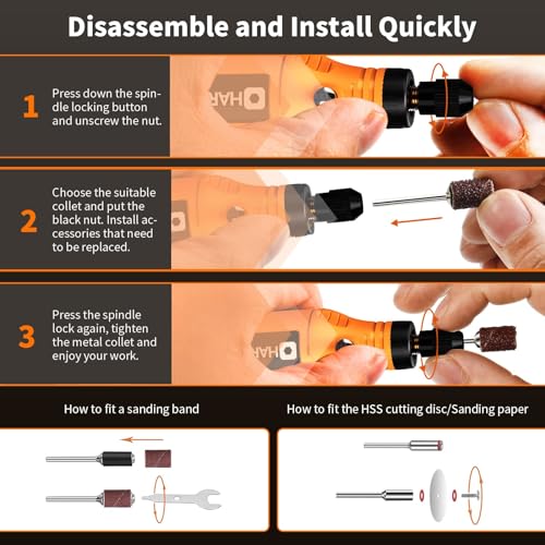 Cordless Rotary Tool Kit with 61 Accessories