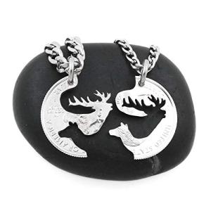 Elk Couples Necklaces - Interlocking Bull and Cow Design