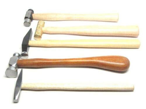 5 Brass Silversmithing Goldsmithing Hammers - Chasing & Riveting