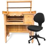 Deluxe Wooden Jewelers Bench and Chair Set
