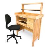 Deluxe Wooden Jewelers Bench and Chair Set