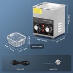 2L Ultrasonic Jewelry Cleaner - Stainless Steel, 40kHz