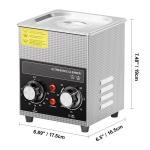 2L Ultrasonic Jewelry Cleaner - Stainless Steel, 40kHz