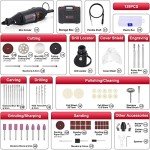 GOXAWEE 140pcs Rotary Tool Kit with Flex Shaft