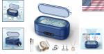 Dark Blue Ultrasonic Jewelry Cleaner with Dual Modes
