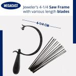 Curved Jewelers Saw Frame with 144 Blades