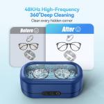 Dark Blue Ultrasonic Jewelry Cleaner with Dual Modes