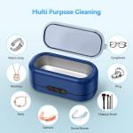 Dark Blue Ultrasonic Jewelry Cleaner with Dual Modes