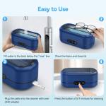Dark Blue Ultrasonic Jewelry Cleaner with Dual Modes