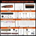 HARDELL 12V Cordless Rotary Tool with 94 Accessories